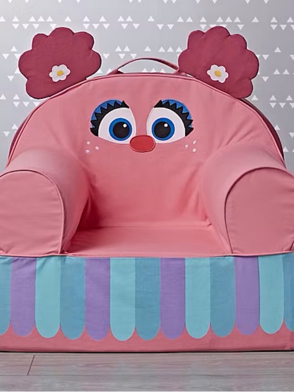 Land of Nod Abby Cadabby Pink Character Foam Armchair with Playful Face- COVER